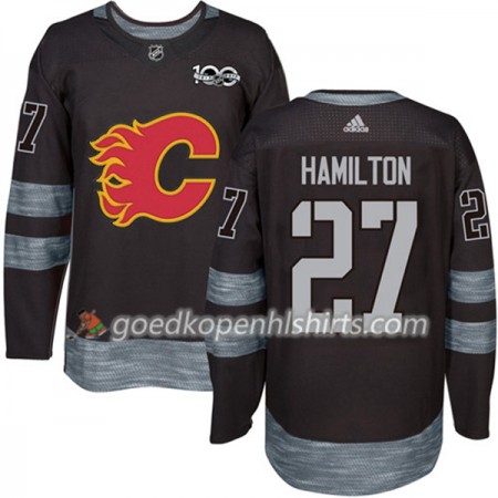 Calgary Flames Dougie Hamilton 27 1917-2017 100th Anniversary Adidas Zwart Authentic Shirt - Mannen